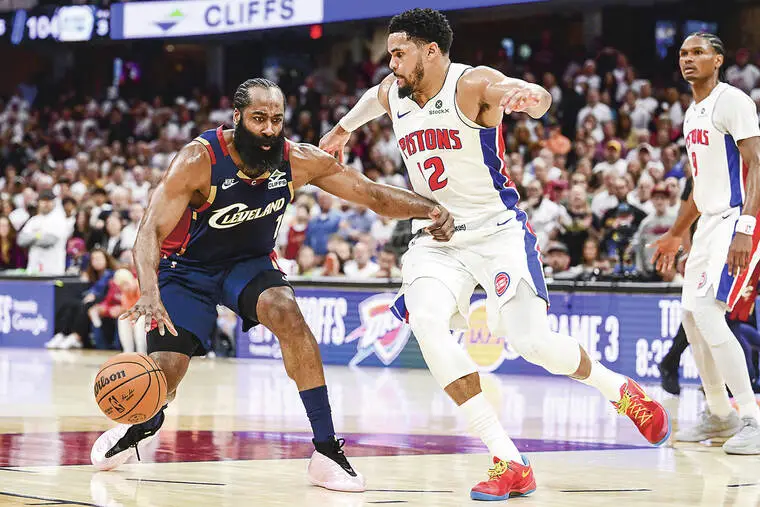 James Harden comes up clutch, Cavs avoid 0-3 hole vs. Pistons