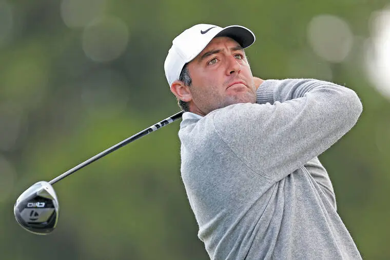Scottie Scheffler tied for lead; Rory McIlroy struggles with Aronimink’s early wet conditions in PGA’s first round