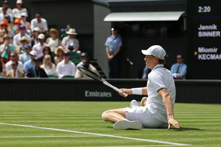 Sinner bloodied during fierce five-set victory in Wimbledon opener