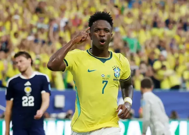 Brazil, Vinicius Junior overwhelm Scotland 3-0, Tartan Army party could be over