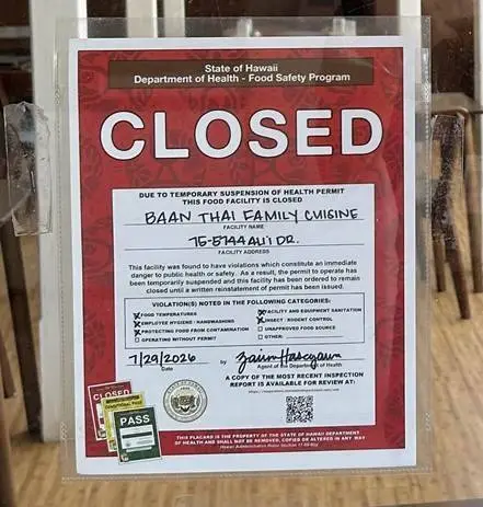 Thai restaurant in Kona shut down by state due to ‘rodent infestation’