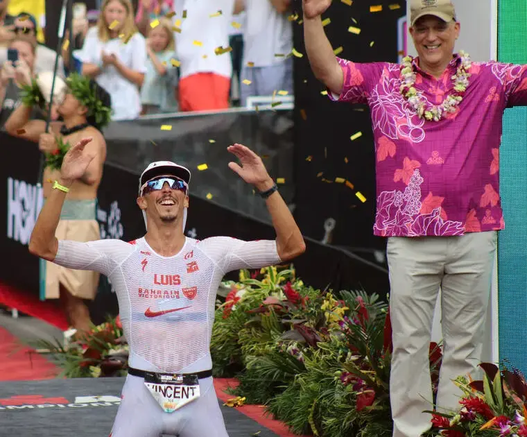 ‘That was a crazy day out there’: Luis, Knibb win Ironman World Championship