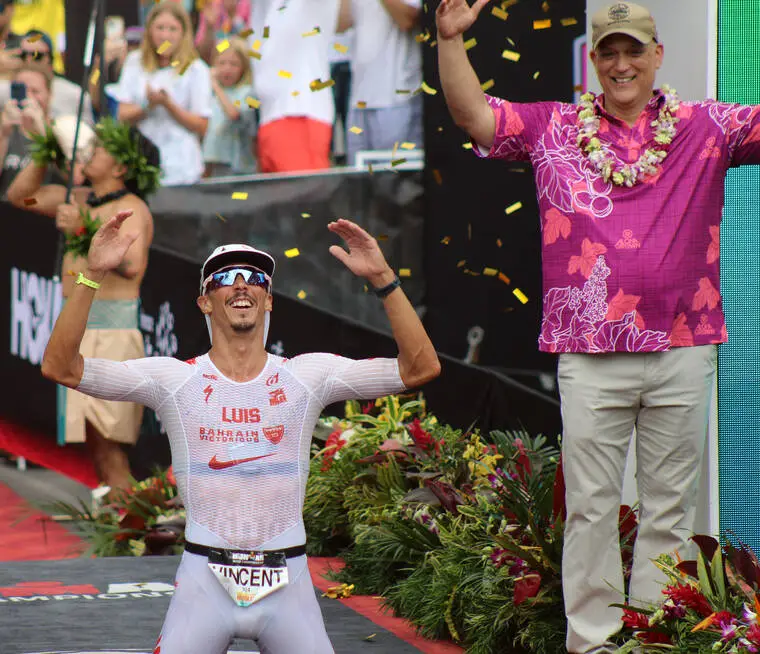 ‘That was a crazy day out there’: Luis, Knibb win Ironman World Championship
